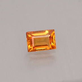 Safira laranja natural 0,27ct, baguete, VS-SI