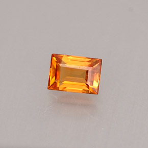 Safira laranja natural 0,27ct, baguete, VS-SI