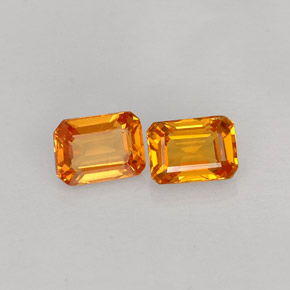 Pedras preciosas de safira laranja natural de  ct, corte esmeralda, VVS-VS