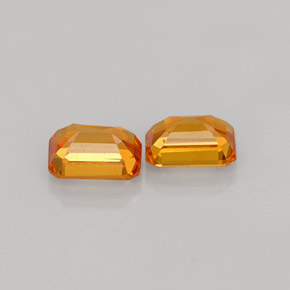 Pedras preciosas de safira laranja natural de  ct, corte esmeralda, VVS-VS