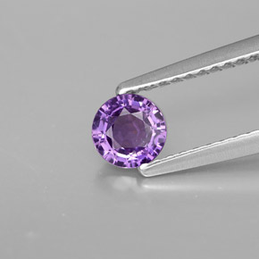 Safira violeta natural 0,47ct, corte redondo, VVS-VS