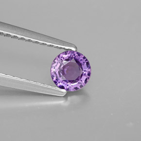 Safira violeta natural 0,47ct, corte redondo, VVS-VS