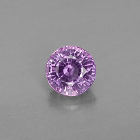 Safira rosa natural 0,48ct, corte redondo, VVS-VS