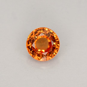 Safira laranja natural 0,59ct, corte redondo, VVS-VS