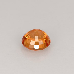 Safira laranja natural 0,59ct, corte redondo, VVS-VS