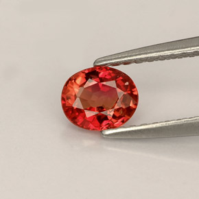 Safira laranja natural 0,64ct, corte oval, VVS-VS
