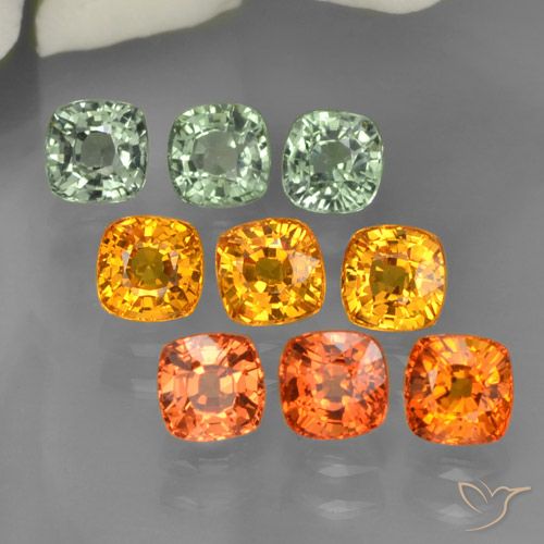 Pedras preciosas de safira multicolorido natural de 5,01 ct, almofada cortada, VVS-VS