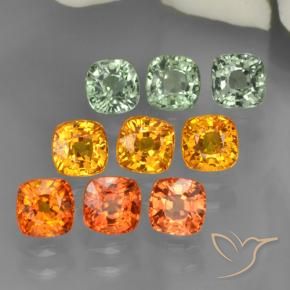 Pedras preciosas de safira multicolorido natural de 5,01 ct, almofada cortada, VVS-VS