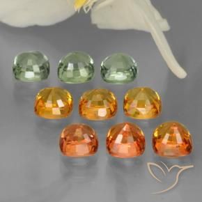 Pedras preciosas de safira multicolorido natural de 5,01 ct, almofada cortada, VVS-VS