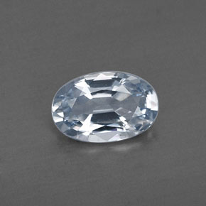 Safira cinza natural 0,52ct, corte oval, VVS-VS