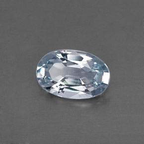 Safira cinza natural 0,52ct, corte oval, VVS-VS