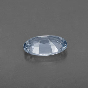 Safira cinza natural 0,52ct, corte oval, VVS-VS