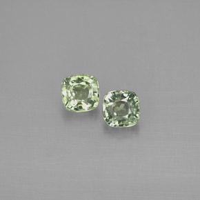 Pedras preciosas de safira verde natural de  ct, almofada cortada, VS