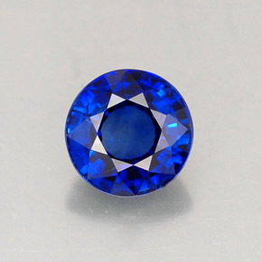 Safira azul natural 1,11ct, corte redondo, VVS-VS
