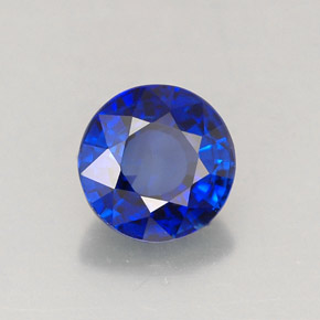 Safira azul natural 1,11ct, corte redondo, VVS-VS