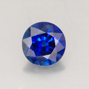 Safira azul natural 1,02ct, corte redondo, VS