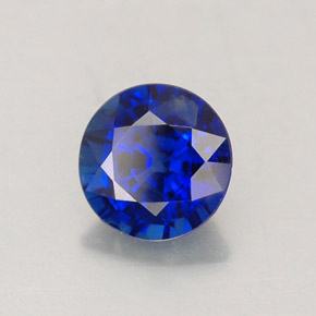Safira azul natural 1,02ct, corte redondo, VS