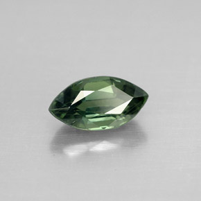 Safira verde natural 1,40ct, marquise, VS