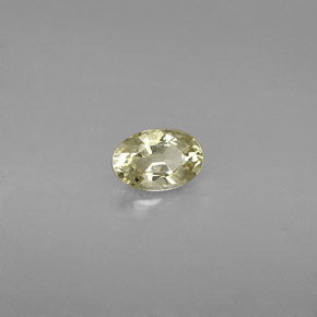 Safira amarelo natural 0,61ct, corte oval, VS