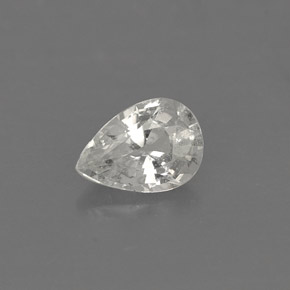 Safira branco natural 0,39ct, formato de pêra, VS