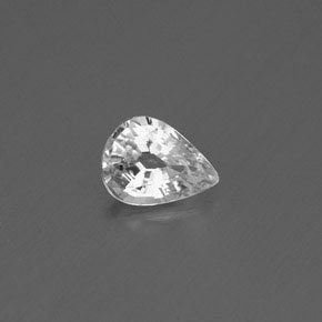 Safira branco natural 0,40ct, formato de pêra, VS
