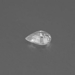 Safira branco natural 0,40ct, formato de pêra, VS