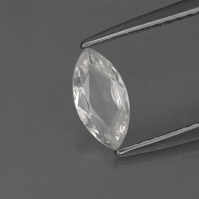 Safira branco natural 0,54ct, marquise, VVS