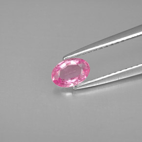 Safira rosa natural 0,44ct, corte oval, VS