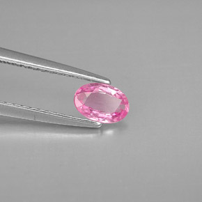Safira rosa natural 0,44ct, corte oval, VS