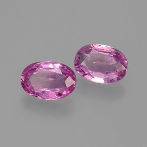 Pedras preciosas de safira rosa natural de  ct, corte oval, VVS-VS