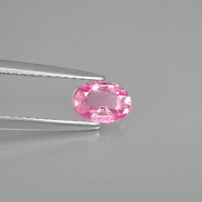 Safira rosa natural 0,61ct, corte oval, VS