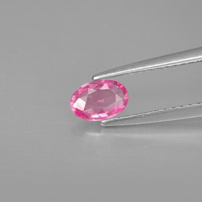 Safira rosa natural 0,49ct, corte oval, VVS