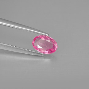 Safira rosa natural 0,49ct, corte oval, VVS