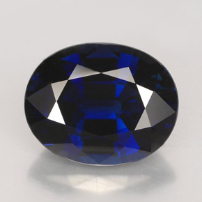 Safira azul natural 5,95ct, corte oval, VVS