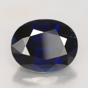 Safira azul natural 5,95ct, corte oval, VVS
