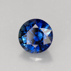 Safira azul natural 1,59ct, corte redondo, VVS-VS