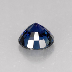 Safira azul natural 1,59ct, corte redondo, VVS-VS