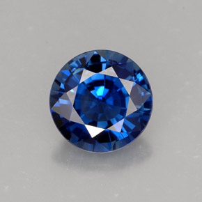 Safira azul natural 1,34ct, corte redondo, VVS