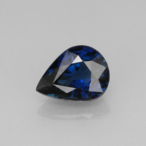Safira azul natural 1,42ct, formato de pêra, VVS