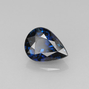 Safira azul natural 1,42ct, formato de pêra, VVS