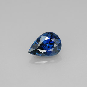 Safira azul natural 1,12ct, formato de pêra, VVS