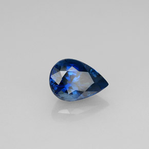 Safira azul natural 1,12ct, formato de pêra, VVS