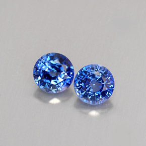 Pedras preciosas de safira azul natural de  ct, corte redondo, VVS