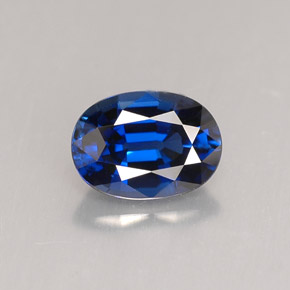 Safira azul natural 1,14ct, corte oval, VVS-VS