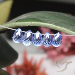 Pedras preciosas de Safira Pastel Azul natural de 3.34 ct, Briolette, VVS-VS
