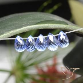 Pedras preciosas de Safira Pastel Azul natural de 3.34 ct, Briolette, VVS-VS