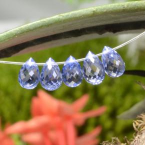 Pedras preciosas de safira azul natural de 3,03 ct, briolete, VVS-VS