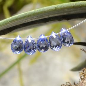 Pedras preciosas de safira azul natural de 3,03 ct, briolete, VVS-VS