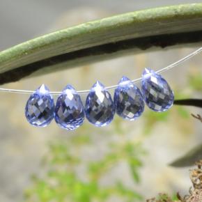 Pedras preciosas de safira azul natural de 3,03 ct, briolete, VVS-VS