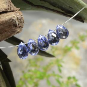 Pedras preciosas de safira azul natural de 3,73 ct, briolete, VVS-VS